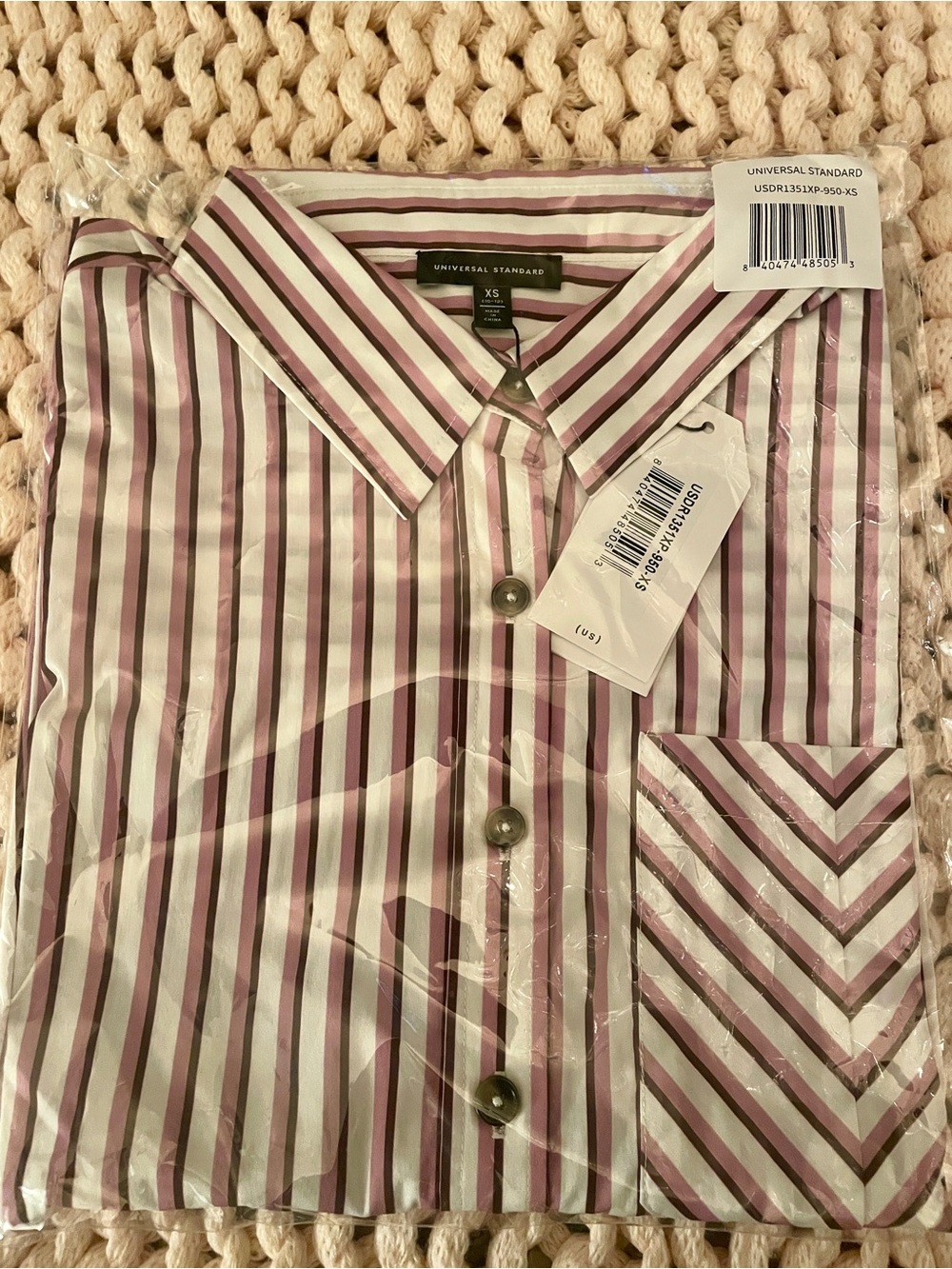 Universal Standard Odeon Poplin Shirtdress in Lilac Stripe. NWT. XS US=10-12 reg - Picture 6 of 7